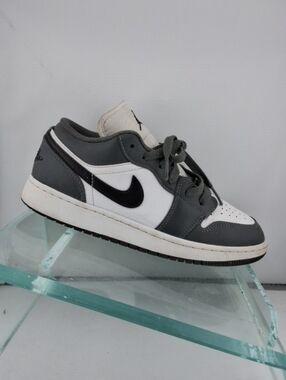 Jordan 1's Kids Low-Top Sneakers - White, Black & Dark Gray